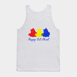 Cute Happy Cat Ghost Tank Top